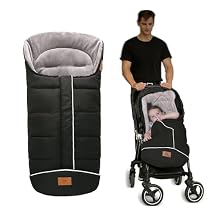 LAT Baby Warm Bunting Bag Universal,Stroller Sleeping Bag Cold Weather,Waterproof Toddler FootmuffBasic,Black
