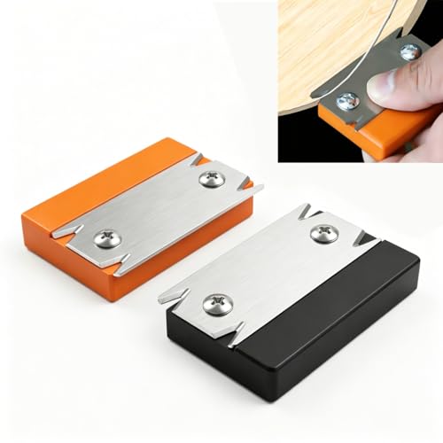 2-Piece Edge Banding Trimmer Set – Portable Manual Edge Trimmer for Woodworking, Anti-Slip Laminate Cutter for Wood, PVC, ABS and Veneer, Ergonomic Deburring Tool