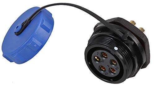 PRO ELEC SP211 Series Circular Connector, Panel Mount Receptacle, 5 Contacts, Threaded, Solder Socket, IP68 - High-Current 30A, 500V AC