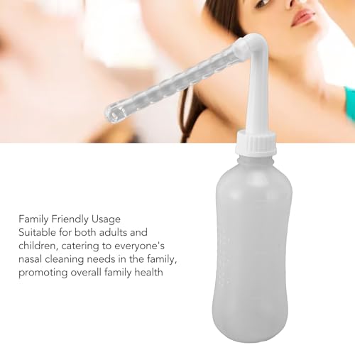 Frasco para enxágue de sinusite Neti Pot, limpador manual de lavagem de nariz de silicone ABS para i
