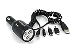 Ladegerät mit 3 Adaptern GRUNDIG 46917 Taschenlampe LED und USB 12 V