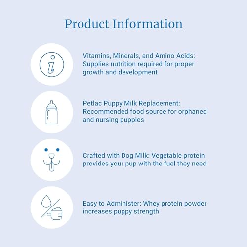 Image of PetAg PetLac Milk Powder for Puppies - Puppy Milk Replacement for Newborn to 6-Week-Old Orphaned or Rejected Puppies - 10.5 oz Powdered Drink Mix(Pack of 2)