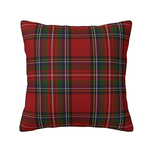 YsoLda Housse de Coussin décorative, taie d'oreiller Douce, 40x40 cm, pour canapé de Chambre à Coucher, Plaid Tartan Stewart