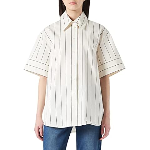 Seidensticker Women's 132502-02 Blouse, Weiß-Blau, 38 Cover