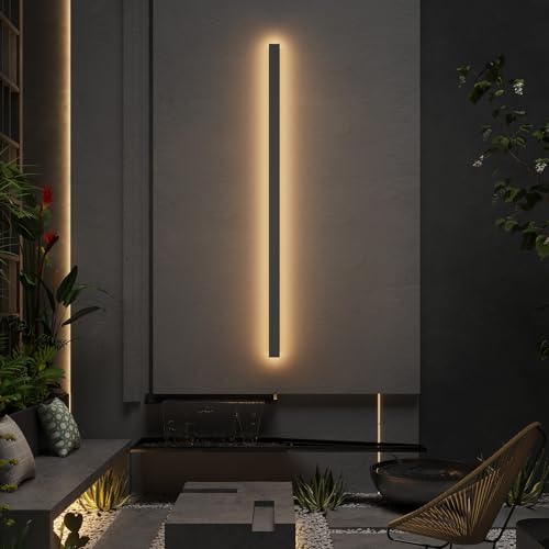 Coinmit 56In Long Outdoor Light,IP65 Waterproof Modern Exterior Lighting Fixture 3000K Linear Outdoor Light for Porch Courtyard