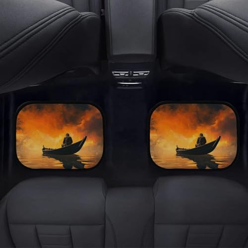 Tapis de protection de véhicule contre la saleté : lot de 4 au motif homme et bateau - 4