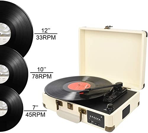 DIGITNOW! Bluetooth Platine Vinyle,Retro LP Platine 3 Vitesse avec Haut-parleurs Intégrés,Portable Tourne-Disque Vinyle… - Les Beatles, Paul McCartney, John Lennon, RIngo Starr, George Harrison DIGITNOW! Bluetooth Platine Vinyle,Retro LP Platine 3 Vitesse avec Haut-parleurs Intégrés,Portable Tourne-Disque Vinyle… – Image 4