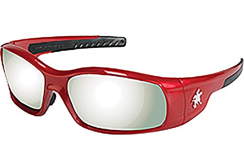 Crews SR137 Swagger Brash Look Polycarbonate Dual Lens Glasses with Crimson Red Frame and Silver Mirror Lens