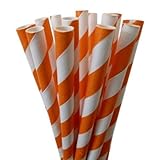 Paper Straws Orange -Box of 50