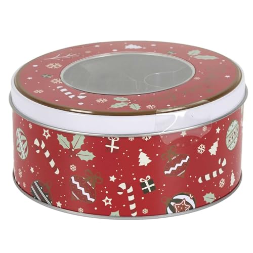 Lily cook - KP0049, Caja de Metal con 10 Cortadores de Galletas Surtidos para Repostería, Diseño Festivo Rojo y Blanco, Ideal para Amantes de la Cocina, Tamaño: 20x15 cm, Diseño Surtido