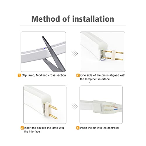 XUNATA 3m Neon LED Streifen Warmweiß, 220V 2835 120leds/m IP65 Wasserdichte, Diffusion Flex LED Schlauch für Heim DIY Festival Dekoration