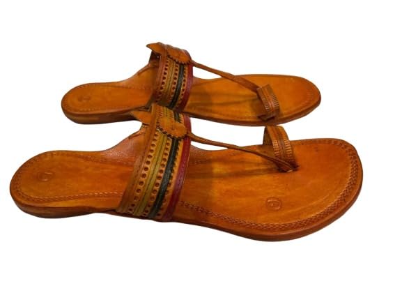 Ladies Kolhapuri Chappal Style with Traditional Comfortable Heels Handmade Chappal-image-16