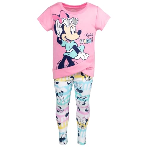 Disney Minnie Mouse 2-Piece T-Shirt and Leggings Set Pink 24 Months - image 3
