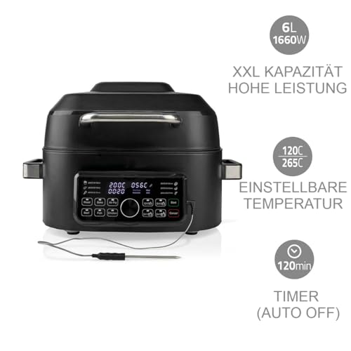 TronicXL Premium Heißluft-Fritteusen-Grill I Heißluftfritteuse Heißluft Friteuse I 6 Liter I 7 Programme I Temperatur einstellbar I Elektro Grill Indoor - PFAS FREI – Bild 3