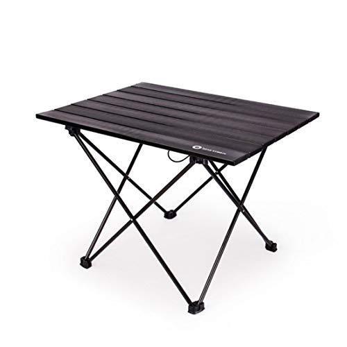 ERSD Suitable For Outdoor Camping Aluminum Alloy Folding And Portable Picnic Table.Multifunctional Outdoor Folding Table Beach Table Portable Fishing Camping Backrest Folding Table (Color : Black)