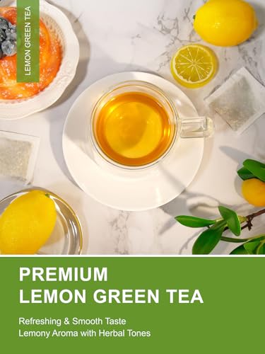 Image of TeeLux Lemon Green Tea Bags, Refreshing & Smooth Taste, 100 Count