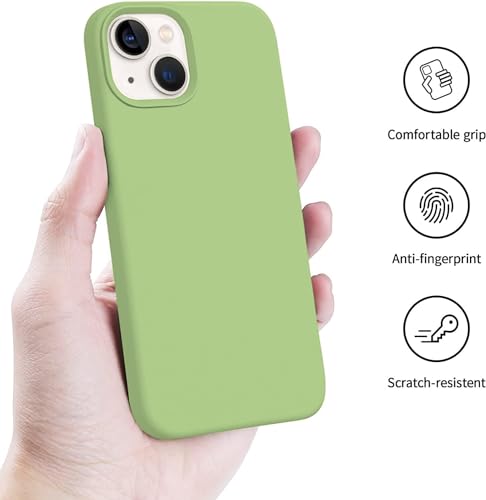 Image of NAFS Silicone Case Compatible with iPhone 14 | Camera Protect Microfiber Lining Cover | Case Cover for iPhone 14 (Matcha Green)