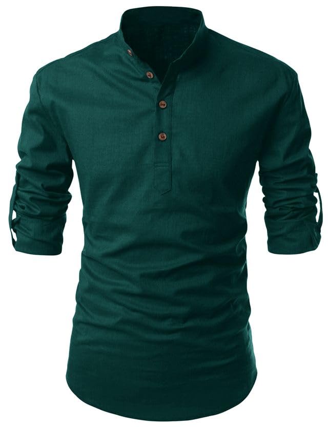 Men's Cotton Blend Solid Regular Short Kurta-picture-14