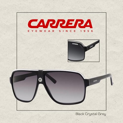 Carrera CA33/S 08V6/9O 62MM Black Crystal Grey/Dark Grey Gradient Plastic Rectangular Sunglasses For Men For Women + BUNDLE with Designer iWear Eyewear Kit3