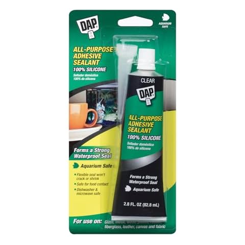 DAP 688 Purpose 100% Silicone Raw Building Material, 2.8 FL OZ, Clear, 2 Cover