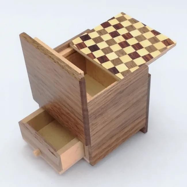 Checkered Cube Puzzle Box - Collectible Japanese Trick Box For Adults, 14+