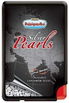 Rajnigandha Silver Pearls Saffron Blended Flavored Cardamom Seed Mouth Freshner