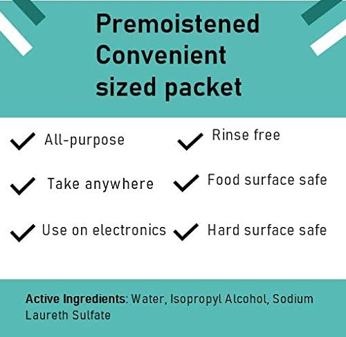 LA Fresh Wipe Away Hard Surface Cleaning Wipes 1200 Individually Wrapped 7x6" Wipes Use On Doorknobs, Table Tops, Phones, Desk