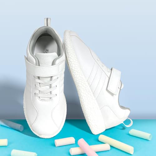 Image of KazarMax Black & White PU School Shoes for Unisex Boys & Girls