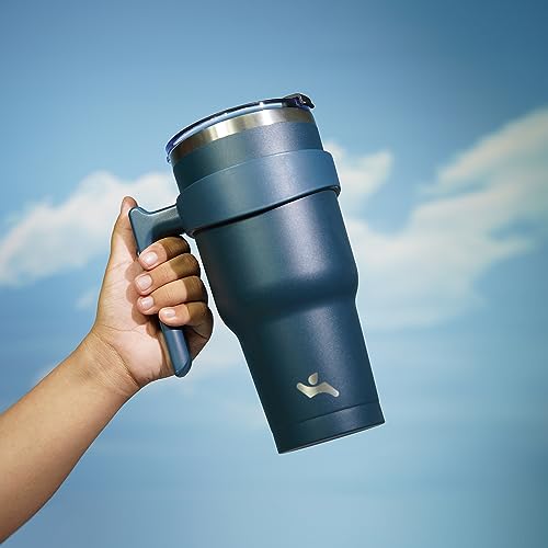 Image of Konokyo 30 oz Tumbler with Handle and Straw, Insulated Travel Mug