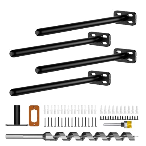 4pcs Wall Shelf Brackets Heavy Duty Floating Shelf Bracket Hidden,Invisible Black Shelving Brackets Decorative Floating Shelf Hardware Heavy Duty,Metal Shelf Support Bracket(10"-4pcs) 10 inc
