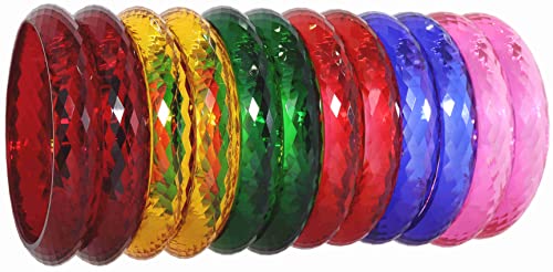 Image of NMII Acrylic (Plastic) Kada With Diamond Cut Pattern Glossy Finished For Women & Girls | Kangan For Girls | Kada Set For Women | Wedding, Party & Gift