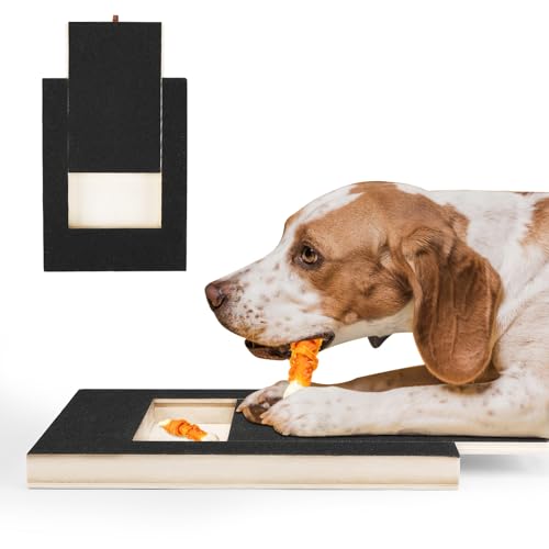Auauraintt Kratzbrett für Hunde,mit Leckerlibox,Scratch Pad für Nägel,Sandpapierbrett,Alternative zu Krallenknipsern und -Schleifern für Hunde