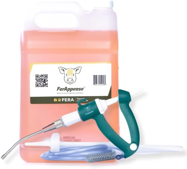 FerAppease® Swine Bundle – 1 Gallon Stress-Relief Solution with Adjustable Dose Drencher – MSAS Topical Formula for Pigs During Weaning, Castration, Transport & Grouping – Reduces Aggression