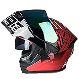 Casco Moto Modular Bluetooth Integrado Casco Abatible ECE Homologado Con Doble Visera Cascos Motocicleta Adultos Hombres Mujeres Cascos C,L(59-60) CM