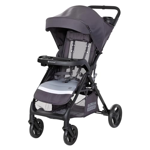 Image of Baby Trend Sonar Seasons Stroller, Travel Single Stroller with Canopy, Liberty Grey
