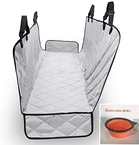 PH AUTO Dog Seat Cover, Pet Back Seat Cover for Car, Waterproof Quilted Hammock with Seat Anchors, Non-Slip, Anti-Scratch, 54" W X 58"…