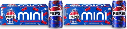 Image of Pepsi Wild Cherry Soda Mini Cans, 7.5 Ounce Mini Cans (Two packs of 10) (Packaging May Vary)​