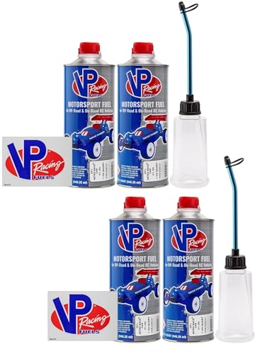 VP Racing HobbyNitro Filler Kit Decals (2X Kit) - RC Fuel Tank Oil Bottle for HSP HPI Nitro Models RC Car Truck Buggy - 250ML Engine Fuel Filler Refill Bottle with Aluminum Alloy Straw for RC Car