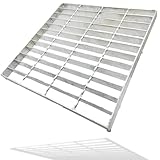 MOSINSBO Galvanized Steel Drain Grate 16x16 in for Vodaland Catch Basin, B-Class 28100 lbs Heavy-Duty Outdoor Driveway Trench Drainage Grate, Square Metal Channel Sewer Cover (True 15.4x15.4)