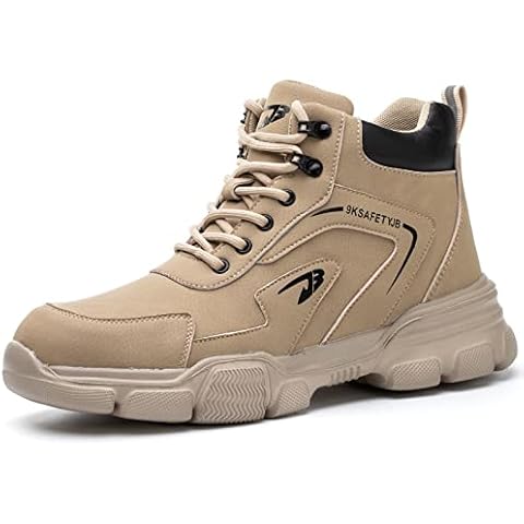 QUNLON Safety Boots Steel Toe Cap Work Boots Lightweight safety Work Trainers Non-Slip Industrial Work Boots Puncture Resistant Construction Shoes Cover
