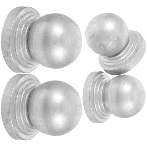 HAPINARY Cubiertas Decorativas de Hierro para Postes de Valla, Juego de 4 Piezas, Tapas Redondas 80 Mm en Forma de Bola para Jardín y Exterior