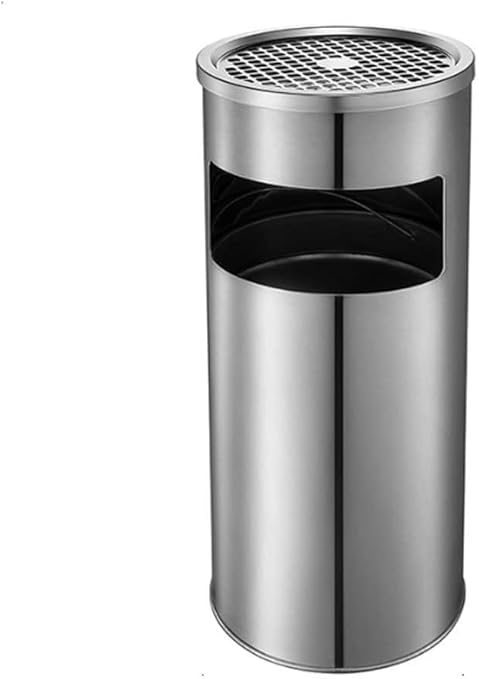 Amazon Co Jp 灰皿 おしゃれ ホテルのロビーにある灰皿付きのステンレス製のゴミ箱内部バケット付きの屋外のゴミ箱ゴミ箱庭のゴミ箱 卓上 灰皿 テーブル用灰皿 Color B Silver Size Round ファッション