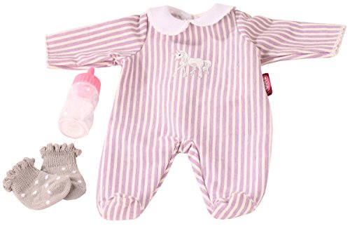 Götz 3402991 Kombination Baby – Einhorn – Puppenbekleidung – Set Gr. S – 4 teiliges Bekleidungs – und Zubehörset für Babypuppen von 30 – 33 cm