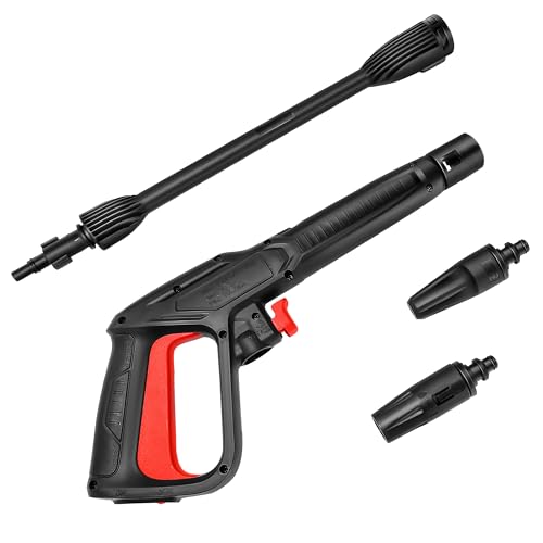 M MINGLE Pressure Washer Gun Replacement for Bosch AQT, Jet Washer Gun with 16.5 inch Extension Lance, Turbo Nozzle and Adjustable Nozzle, 2175 PSI(150 bar)
