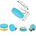 ZEJIA 5 Gram Sample Containers with Lids, Mini Makeup Containers, Empty Plastic Travel Cosmetic Containers with Labels(25 Count, Blue Lid)