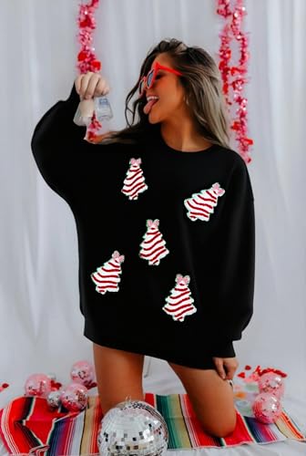 UNIQUEONE Christmas Sweatshirts for Women Sequin Santa Shirt — view 3