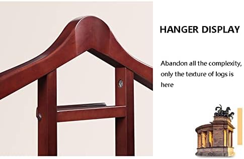 Modern Walnut Valet Suit Stand - Stylish Wardrobe nizer with Contour Hanger Trouser Bar & Shoe Rack - Perfect Garment Rack for Elegant Clothing Storage,258899