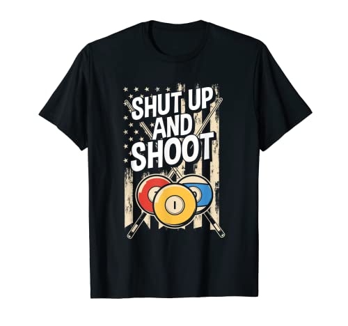 Zitto e spara divertente biliardo Maglietta