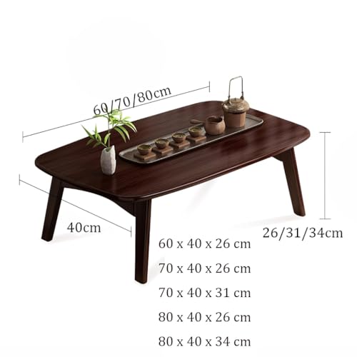 Table basse pliante japonaise en bambou naturel de qualité supérieure