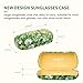 molshine Hard Shell Sunglasses Case, Classic Large Glasses Case for Sunglass, Eyeglasses with Cleaning Cloth (Yellow Daisy)
